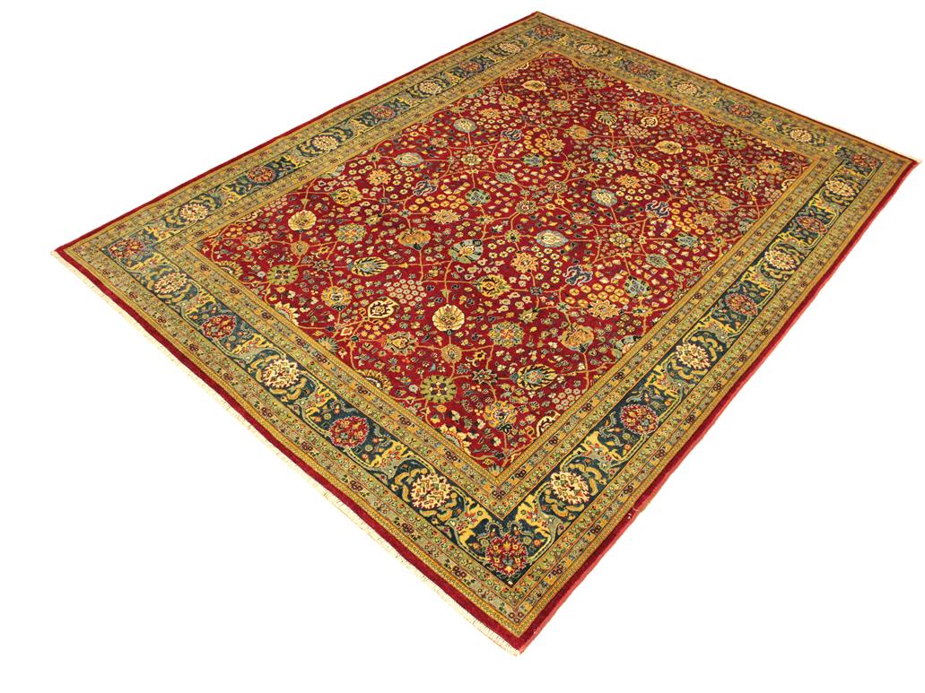 handmade Traditional Design Red Teal Hand Knotted RECTANGLE 100% WOOL area rug 9x12