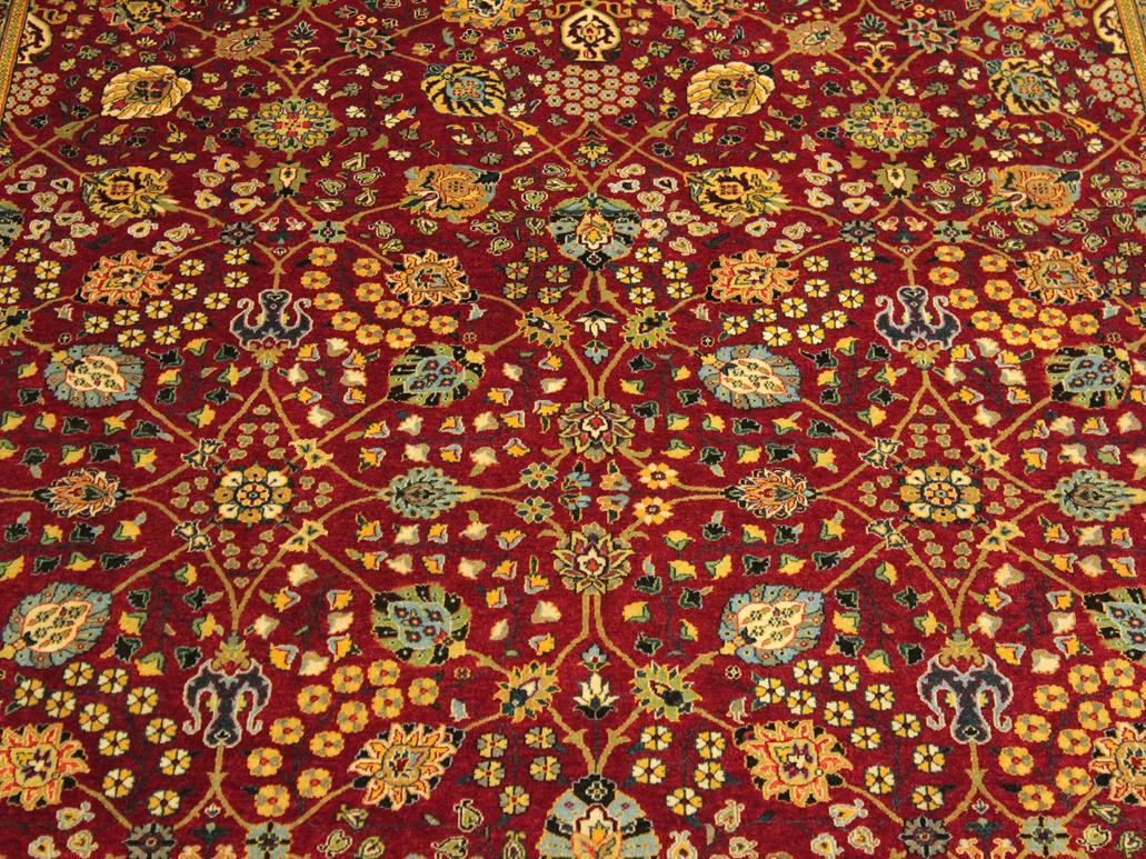 handmade Traditional Design Red Teal Hand Knotted RECTANGLE 100% WOOL area rug 9x12