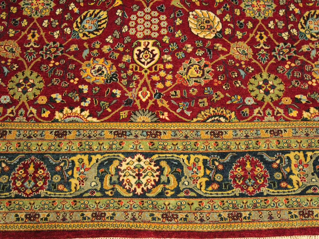 handmade Traditional Design Red Teal Hand Knotted RECTANGLE 100% WOOL area rug 9x12