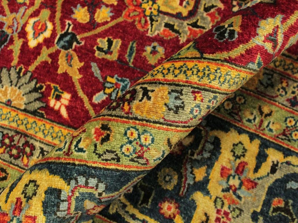 handmade Traditional Design Red Teal Hand Knotted RECTANGLE 100% WOOL area rug 9x12