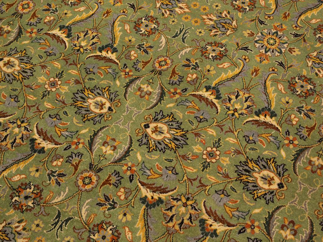 handmade Traditional  Green Gold Hand Knotted RECTANGLE 100% WOOL area rug 9x12