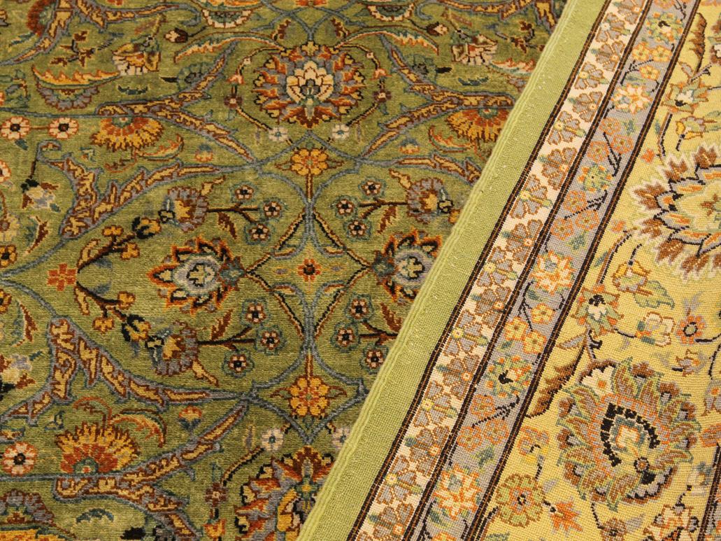 handmade Traditional  Lt. Green Gold Hand Knotted RECTANGLE 100% WOOL area rug 9x12