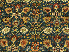 handmade Traditional Design Teal Blue Ivory Hand Knotted RECTANGLE 100% WOOL area rug 9x12