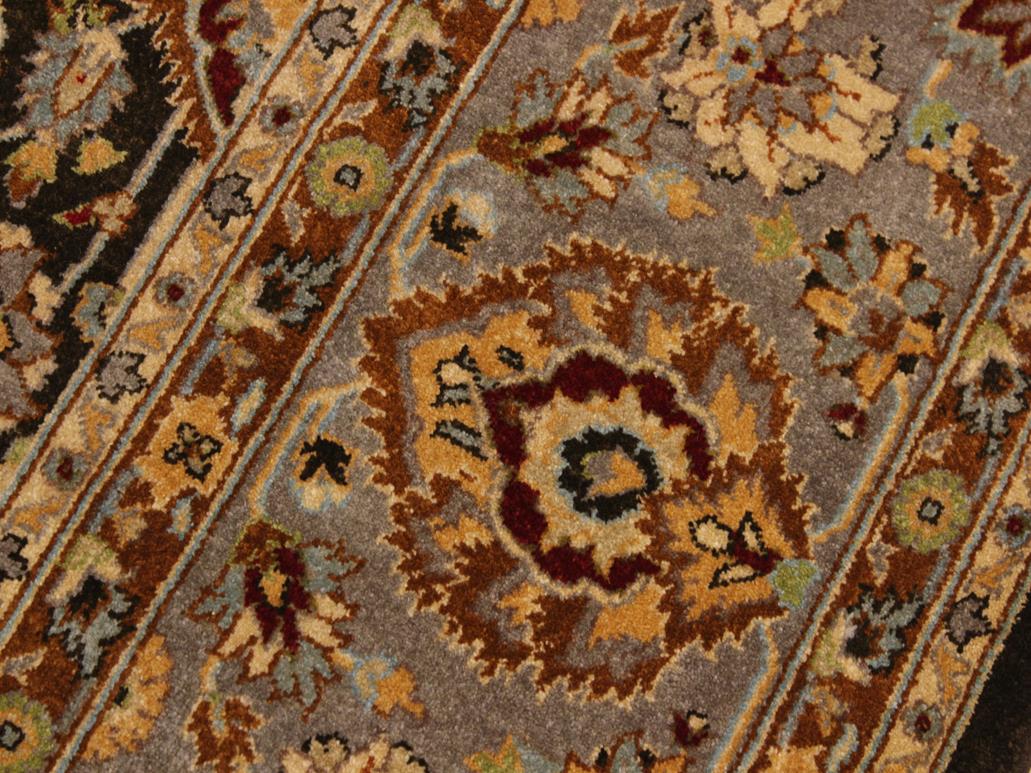 handmade Traditional Lahore Brown Lt. Gray Hand Knotted RECTANGLE 100% WOOL area rug 9x12