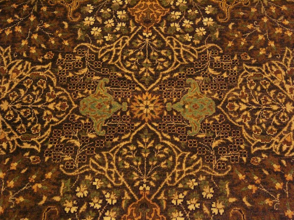 handmade Traditional Design Brown Lt. Tan Hand Knotted RECTANGLE 100% WOOL area rug 9x12