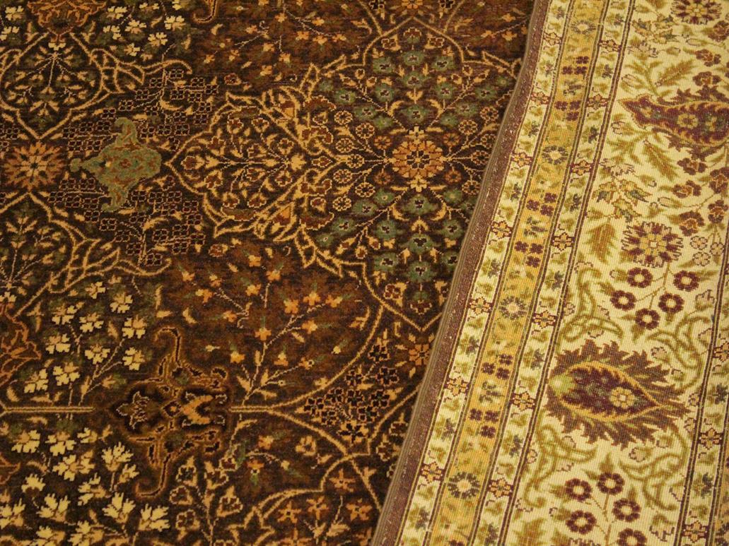 handmade Traditional Design Brown Lt. Tan Hand Knotted RECTANGLE 100% WOOL area rug 9x12