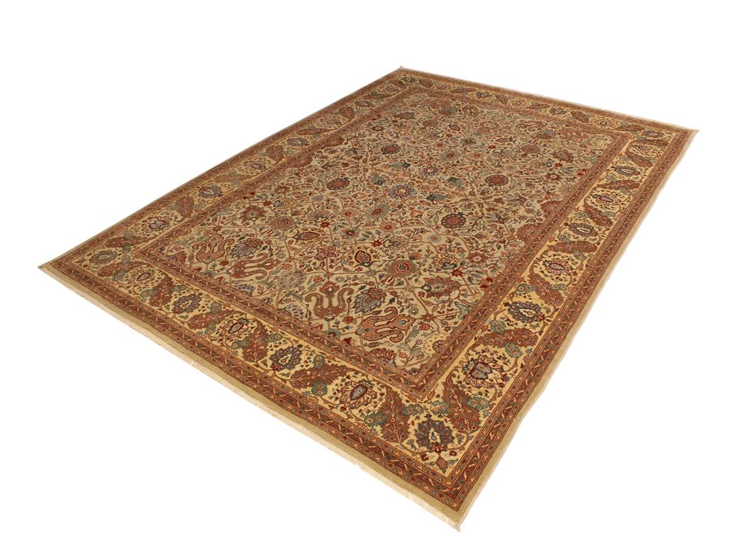 handmade Traditional Veg Dye Lt. Gray Tan Hand Knotted RECTANGLE 100% WOOL area rug 9x12