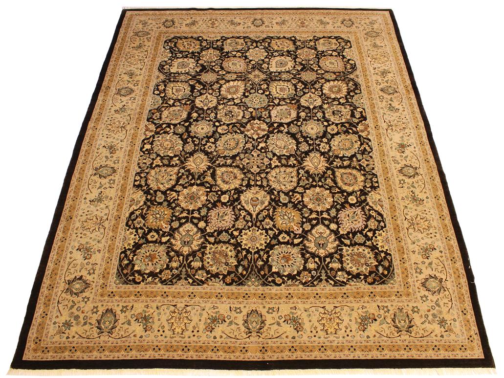 handmade Traditional Design Brown Tan Hand Knotted RECTANGLE 100% WOOL area rug 9x12