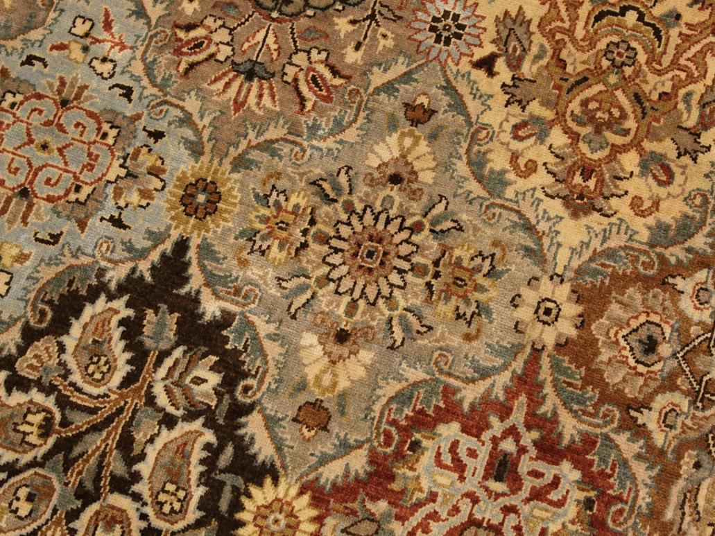 handmade Traditional Design Brown Multi Hand Knotted RECTANGLE 100% WOOL area rug 9x12