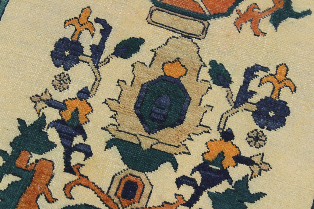 handmade Traditional Kafkaz Chobi Ivory Rust Hand Knotted RUNNER 100% WOOL area rug 3 x 10