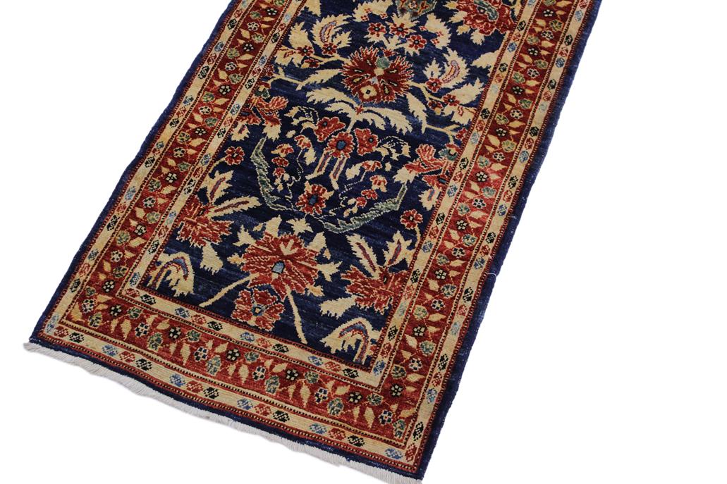 handmade Traditional Kafkaz Blue Rust Hand Knotted RUNNER 100% WOOL area rug 3 x 13