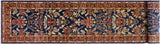handmade Traditional Kafkaz Blue Rust Hand Knotted RUNNER 100% WOOL area rug 3 x 13