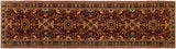 Chic Ziegler Renda Red Blue Hand-Knotted Wool Runner  - 2'8'' x 13'4''