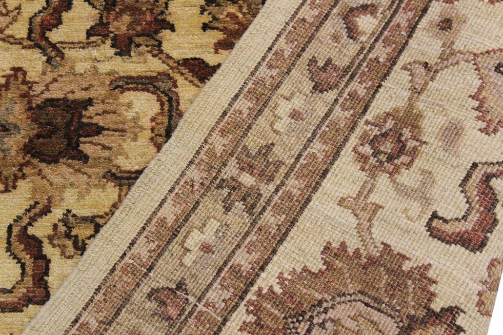 handmade Traditional Kafkaz Ivory Brown Hand Knotted RUNNER 100% WOOL area rug 3 x 10