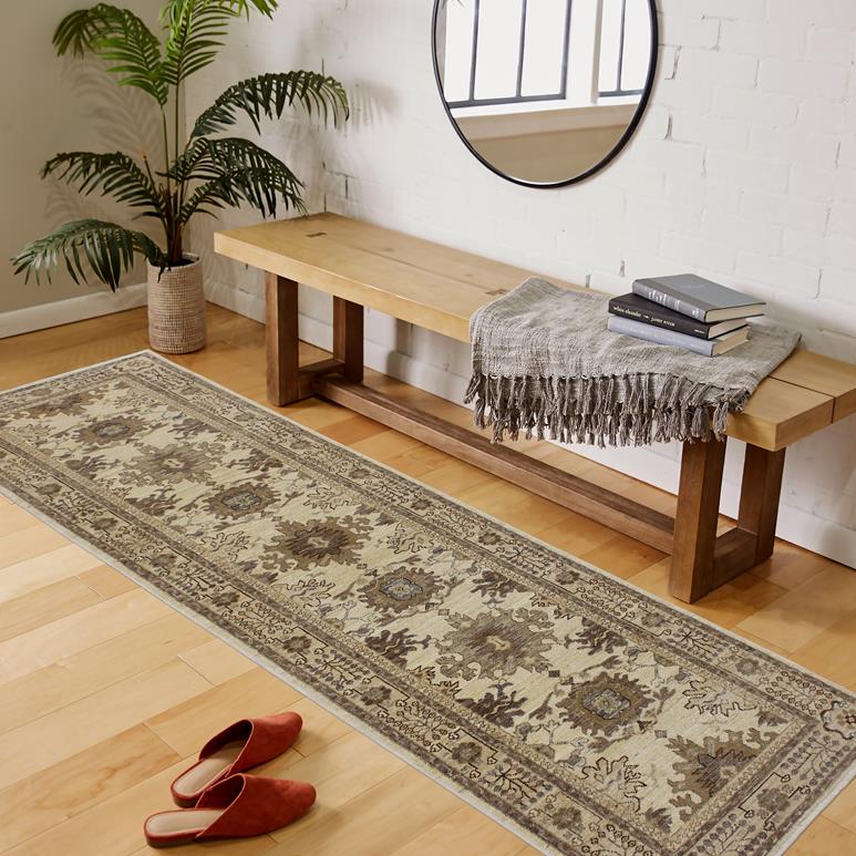 handmade Traditional Kafkaz Beige Brown Hand Knotted RUNNER 100% WOOL area rug 3 x 10