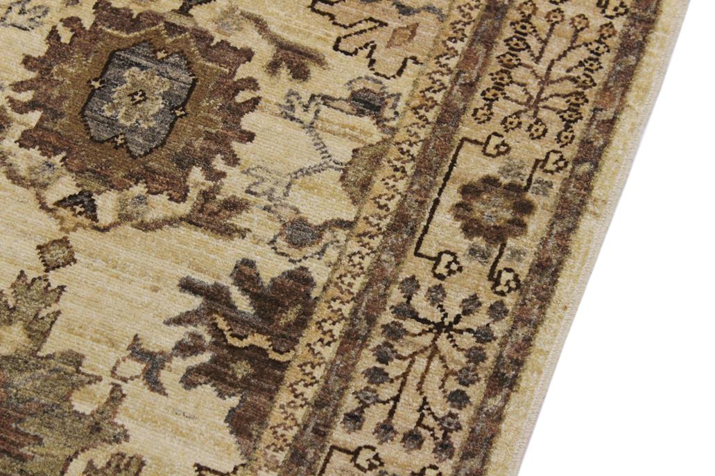 handmade Traditional Kafkaz Beige Brown Hand Knotted RUNNER 100% WOOL area rug 3 x 10