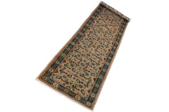 handmade Traditional Kafkaz Gray Green Hand Knotted RUNNER 100% WOOL area rug 3 x 15