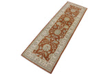 handmade Traditional Kafkaz Rust Ivory Hand Knotted RUNNER 100% WOOL area rug 3 x 9