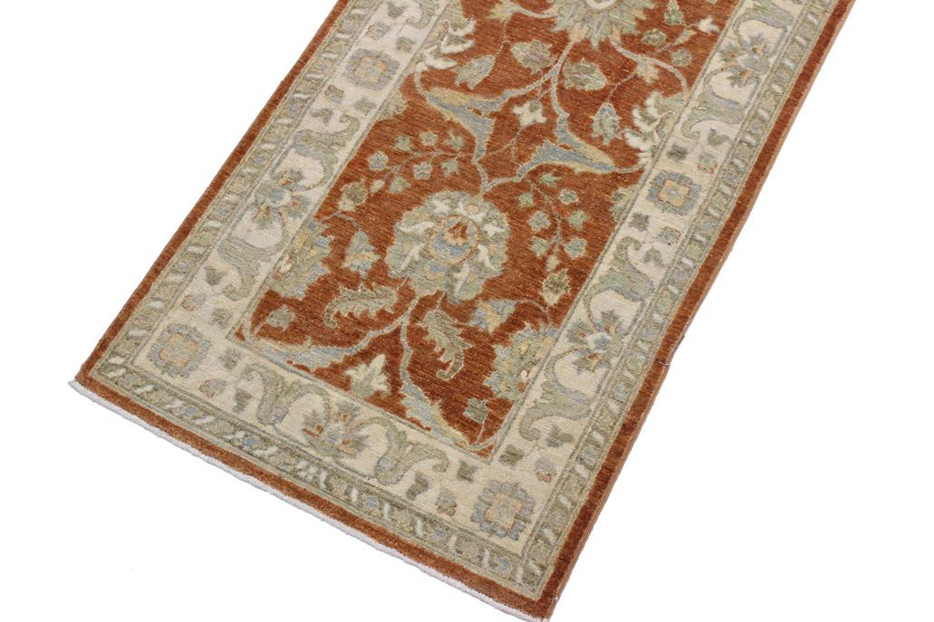 handmade Traditional Kafkaz Rust Ivory Hand Knotted RUNNER 100% WOOL area rug 3 x 9