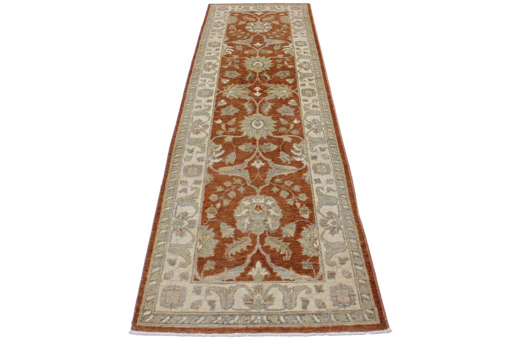 handmade Traditional Kafkaz Rust Ivory Hand Knotted RUNNER 100% WOOL area rug 3 x 9