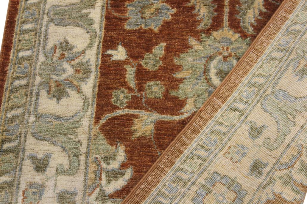 handmade Traditional Kafkaz Rust Ivory Hand Knotted RUNNER 100% WOOL area rug 3 x 9