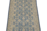 handmade Transitional Kotan Blue Ivory Hand Knotted RUNNER 100% WOOL area rug 3 x 12