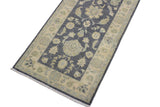 handmade Traditional Kafkaz Gray Ivory Hand Knotted RUNNER 100% WOOL area rug 27" x 8