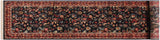 handmade Traditional Basarabian Black Red Hand Knotted RUNNER 100% WOOL area rug 3x12