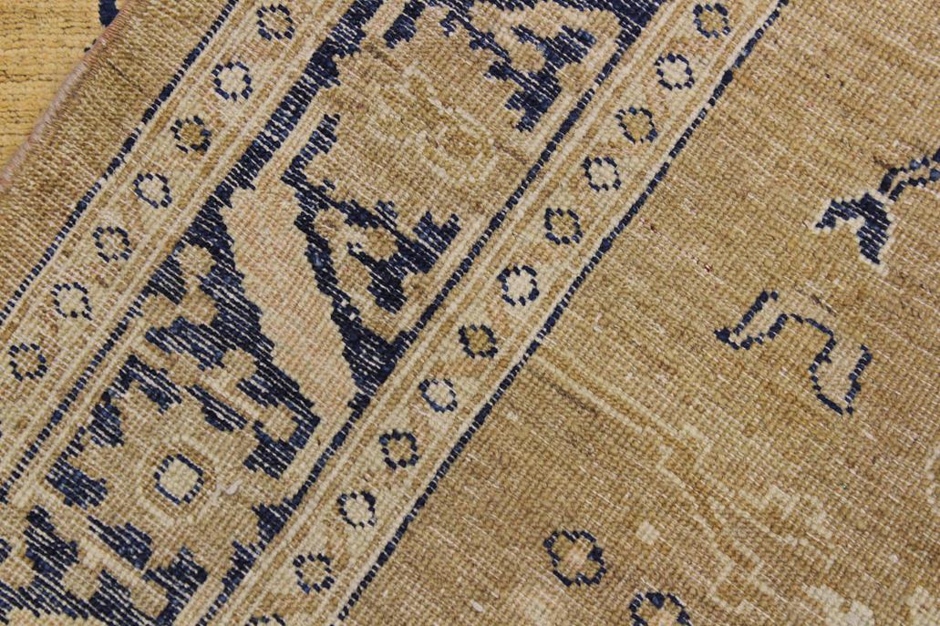 handmade Traditional Kafkaz Gold Blue Hand Knotted RUNNER 100% WOOL area rug 4 x 12