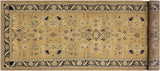 Shabby Chic Ziegler Kitty Gold Blue Hand-Knotted Wool Runner  - 4'2'' x 11'10''