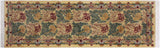 handmade Traditional Tulip Beige Gold Hand Knotted RUNNER 100% WOOL area rug 3x8