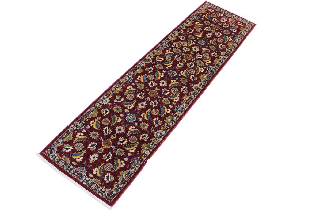 handmade Traditional Kafkaz Red Blue Hand Knotted RUNNER 100% WOOL area rug 3 x 10