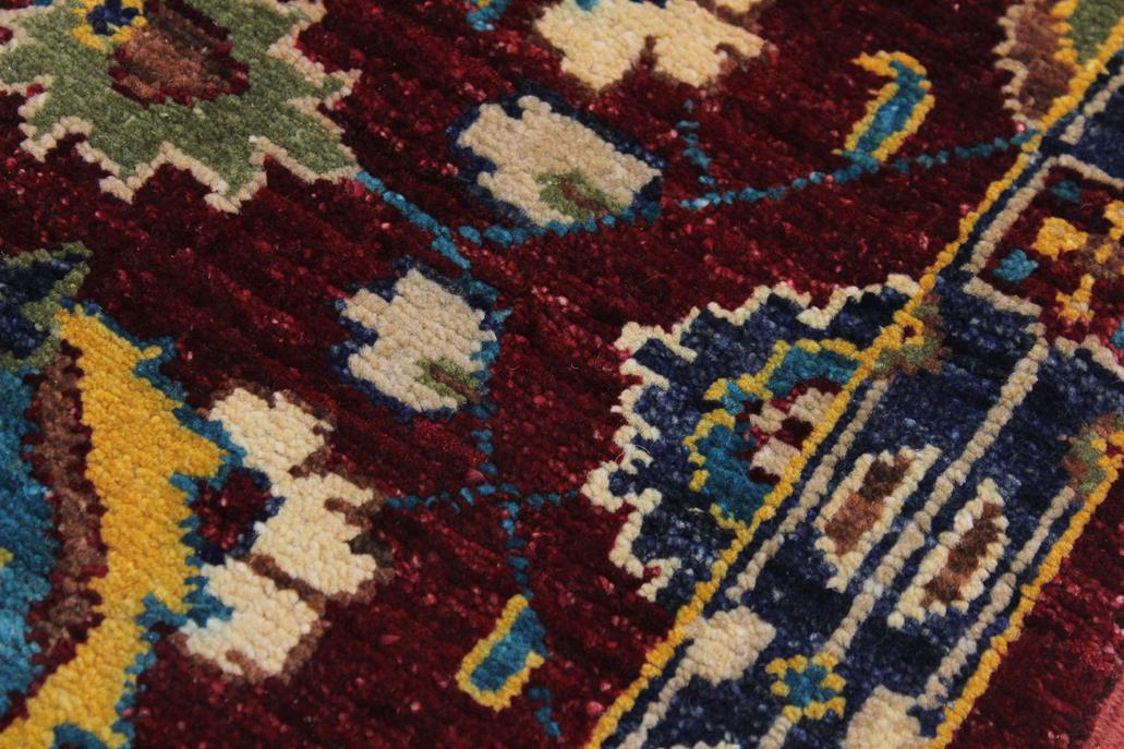 handmade Traditional Kafkaz Red Blue Hand Knotted RUNNER 100% WOOL area rug 3 x 10