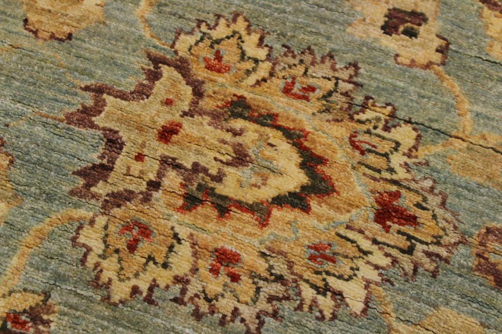 handmade Traditional Kafkaz Blue Green Hand Knotted RUNNER 100% WOOL area rug 4 x 12