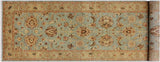 Boho Chic Ziegler Nelly Blue Green Hand-Knotted Wool Runner  - 4'0'' x 11'7''