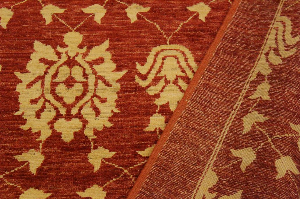 handmade Transitional Kafkaz Chobi Ziegler Red Gold Hand Knotted RECTANGLE 100% WOOL area rug 4 x 6