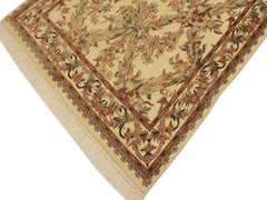 handmade Transitional Basan Beige Gray Hand Knotted RECTANGLE 100% WOOL area rug 4x6
