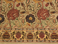 handmade Transitional Kamal Taupe Gold Hand Knotted RECTANGLE 100% WOOL area rug 4x6