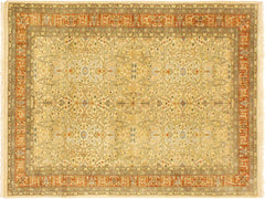 handmade Traditional Tabriz Beige Rust Hand Knotted RECTANGLE 100% WOOL area rug 4x6