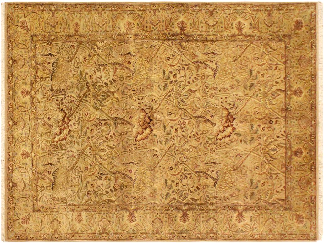 handmade Traditional William Tan Beige Hand Knotted RECTANGLE 100% WOOL area rug 4x6