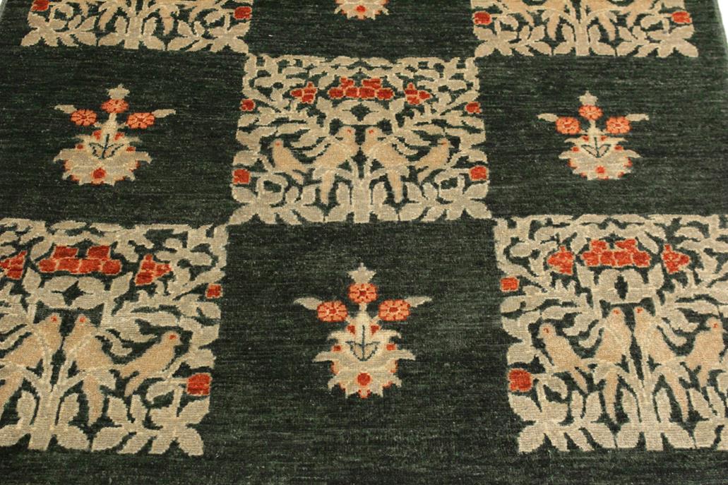 handmade Transitional Drake Green Lt. Green Hand Knotted RECTANGLE 100% WOOL area rug 4 x 6