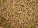handmade Traditional Design Lt. Gray Lt. Green Hand Knotted RECTANGLE 100% WOOL area rug 4x6