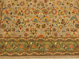 handmade Traditional Design Lt. Gray Lt. Green Hand Knotted RECTANGLE 100% WOOL area rug 4x6