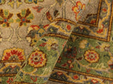 handmade Traditional Design Lt. Gray Lt. Green Hand Knotted RECTANGLE 100% WOOL area rug 4x6