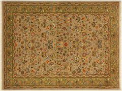 handmade Traditional Design Lt. Gray Lt. Green Hand Knotted RECTANGLE 100% WOOL area rug 4x6