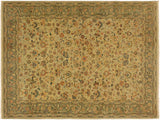 handmade Transitional Design Tan Green Hand Knotted RECTANGLE 100% WOOL area rug 4x6