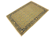 handmade Transitional Design Lt. Green Charcoal Hand Knotted RECTANGLE 100% WOOL area rug 4x6