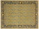 handmade Transitional Design Lt. Green Charcoal Hand Knotted RECTANGLE 100% WOOL area rug 4x6