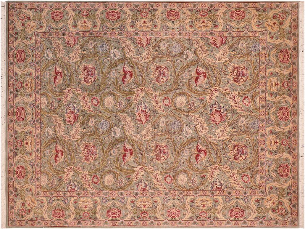 handmade Traditional Marry Gold Green Red Hand Knotted RECTANGLE 100% WOOL area rug 8x10