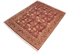 handmade Traditional Spring Red Brown Hand Knotted RECTANGLE 100% WOOL area rug 8x10
